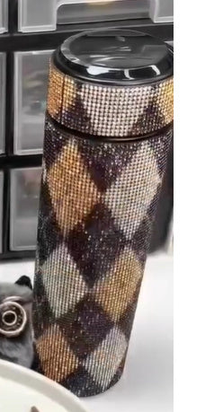 Termos Glamour cu Cristale și Ecran Tactil